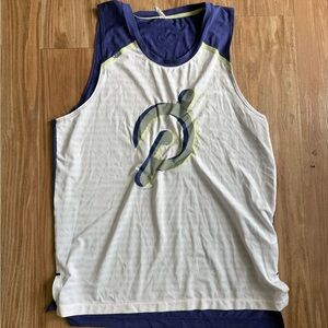 Peloton White and Navy Sleeveless Top